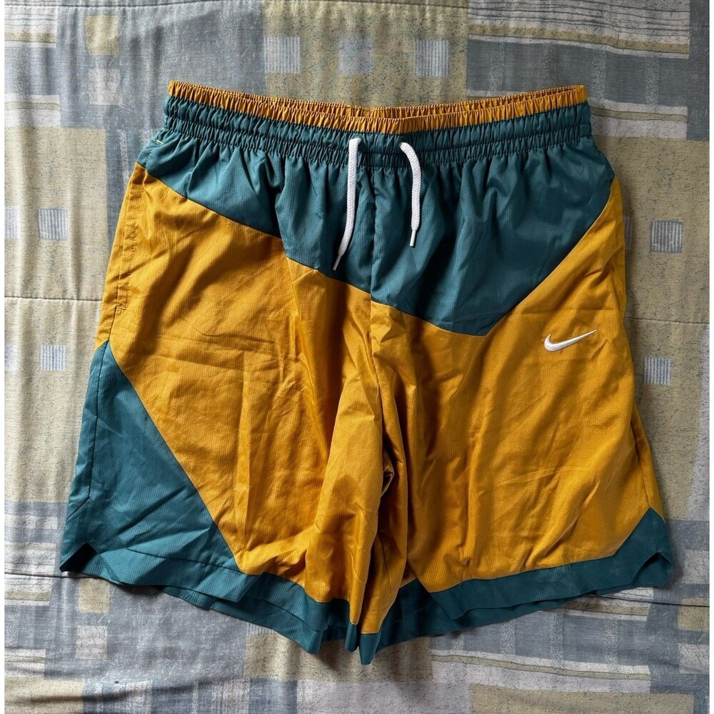 Nike Multicolor Yellow Green Woven Training Basketball Shorts Men's Size XL